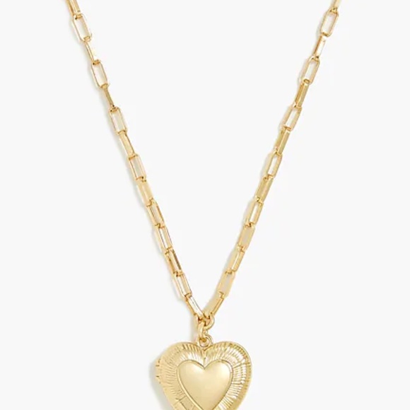 New JCREW Heart Locket Necklace in Gold $39 BN249 - Picture 2 of 3